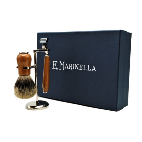 E. Marinella ACCESSORI BARBA Set Supporto+Pennello+Rasoio Resina